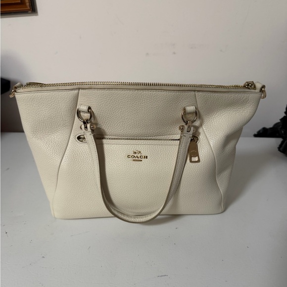Coach Handbags - Coach White Leather Tote Bag